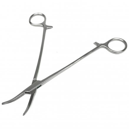 Затискач кровоспинний по Halsted-Mosquito, зігнутий. Довжина 18 см